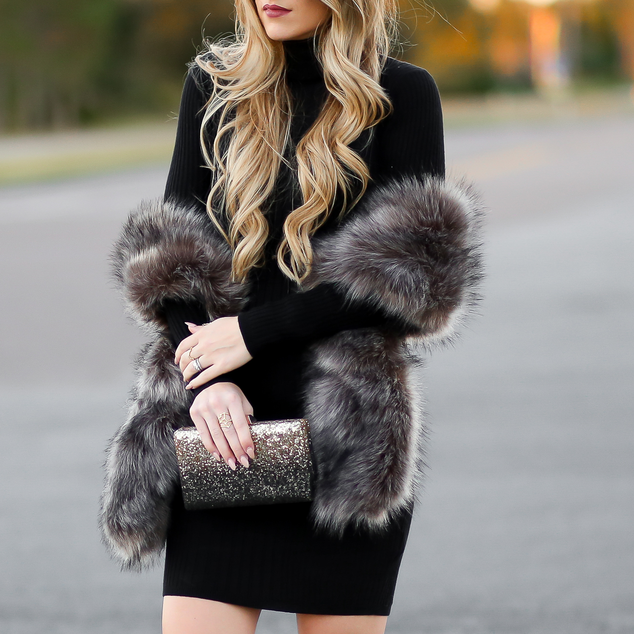 Furry clearance black dress