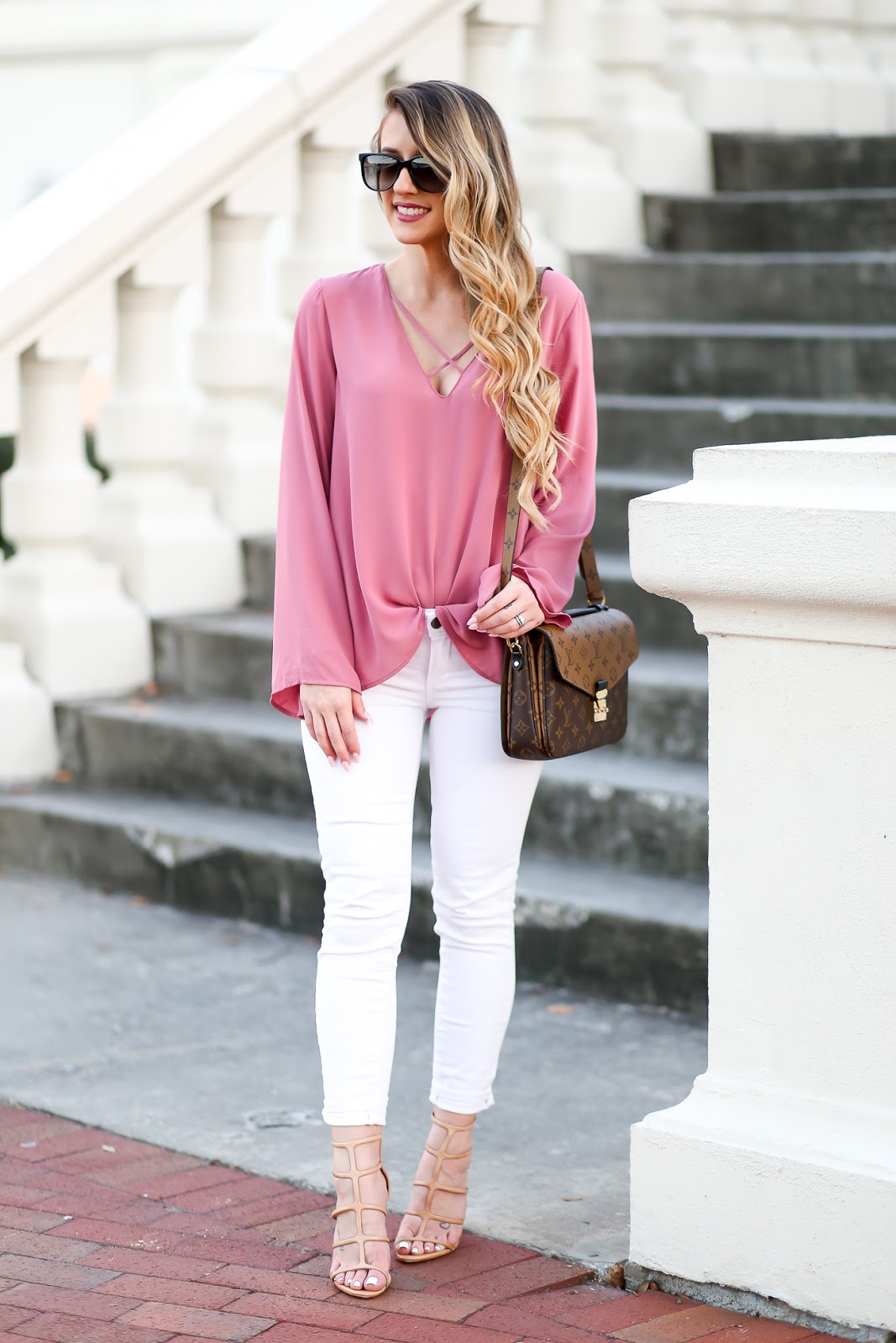 Blush & White Valentine's Day Outfit Idea - Laura Beverlin