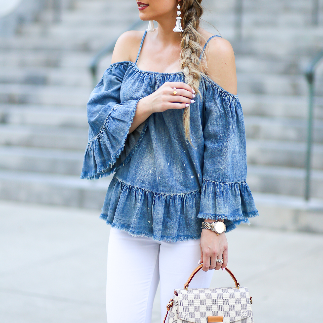 Off Shoulder Top + Tassel Shorts, cute & little