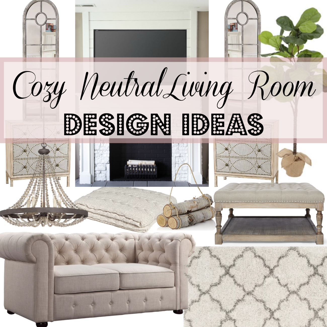 Cozy Neutral Living Room Design Ideas - Laura Beverlin