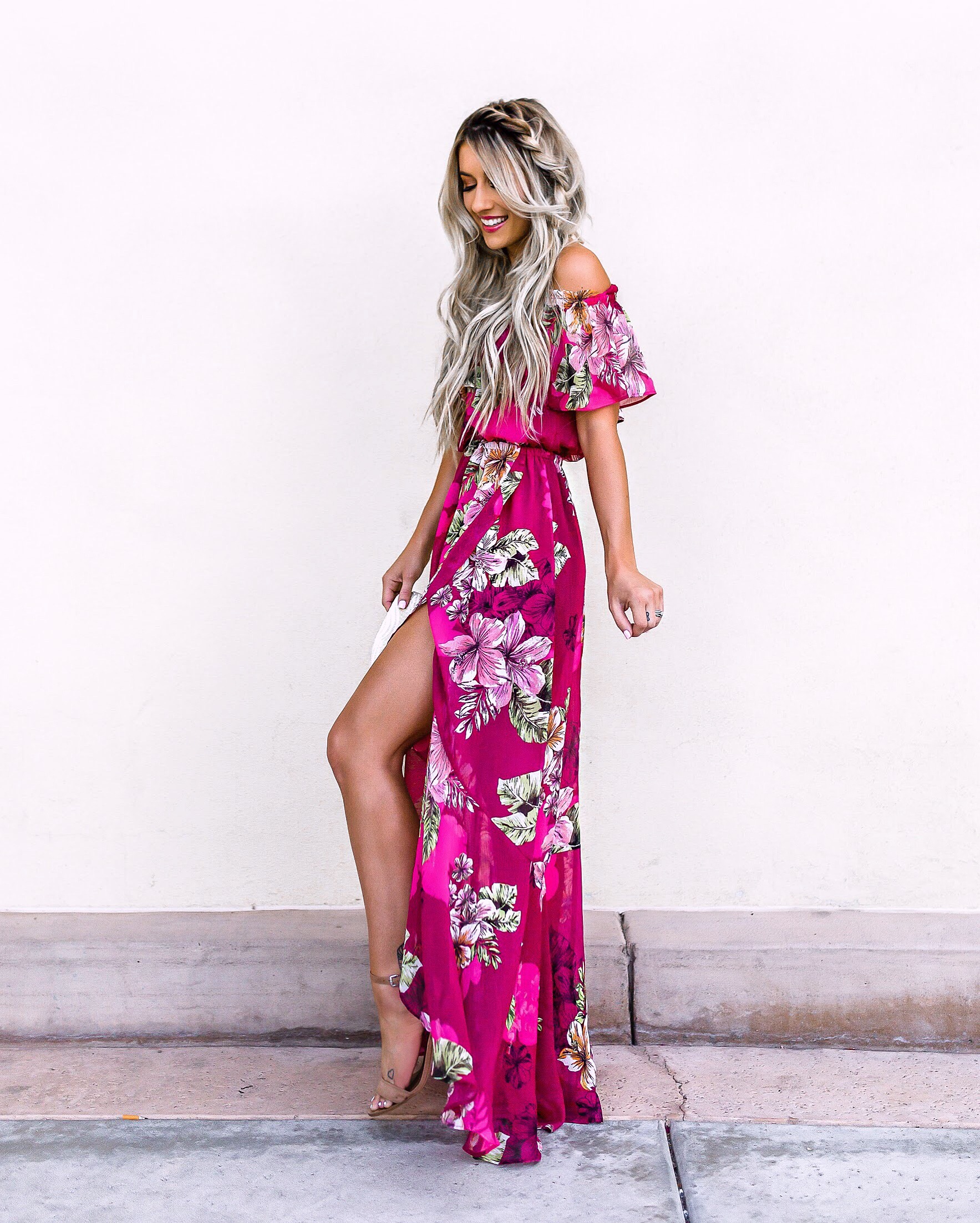 Flowy Tropical Maxi Dress Laura Beverlin