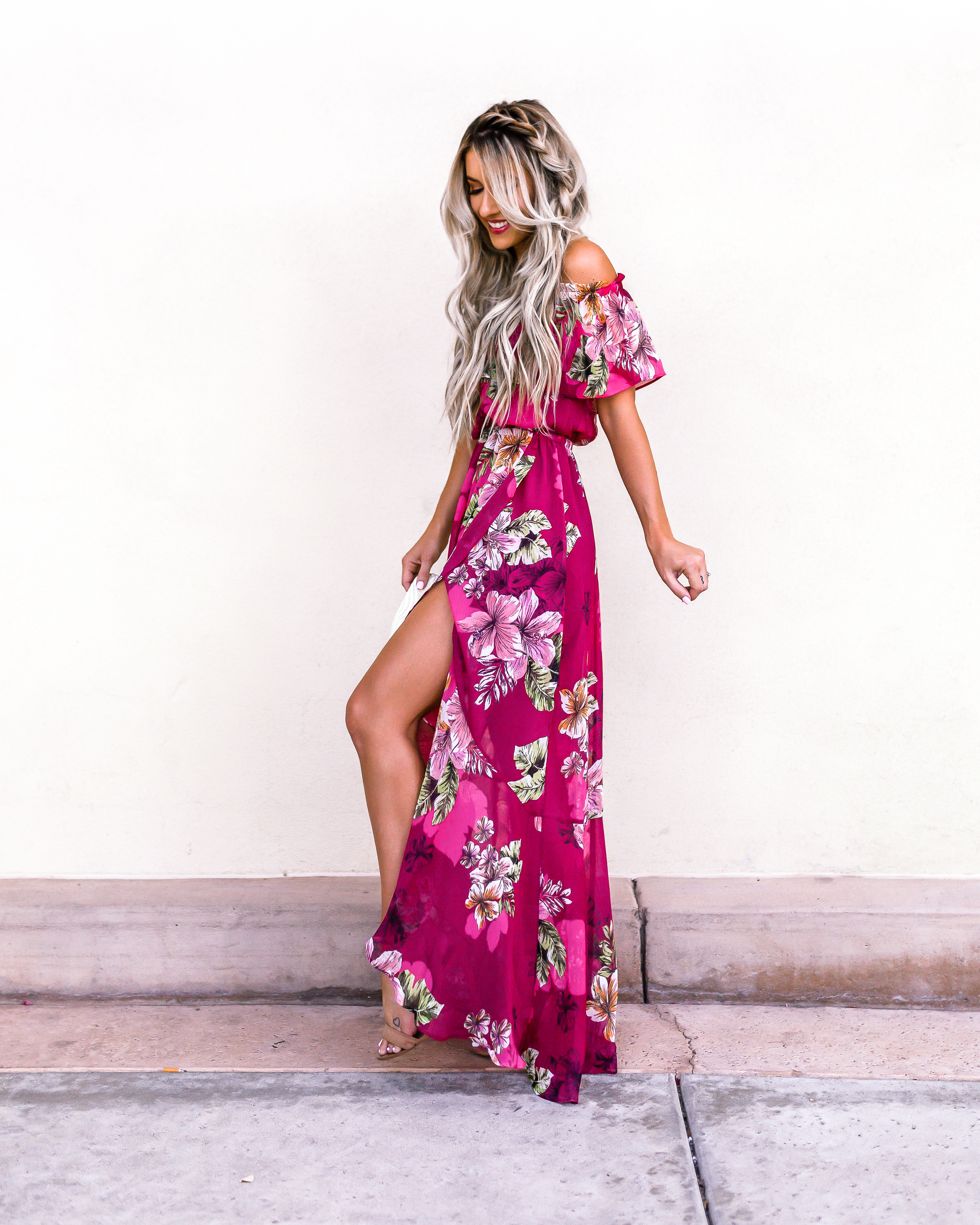 Tropical floral sale maxi dress