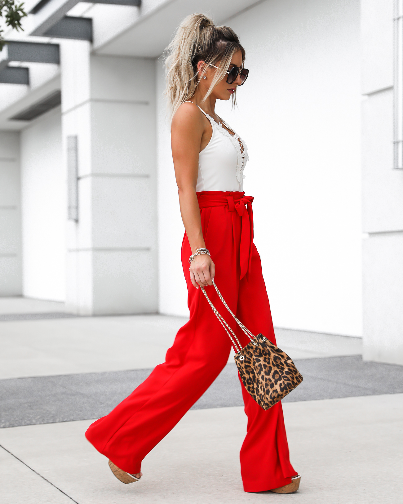 WIDE LEG PANTS & A POP OF LEOPARD - Styled Adventures