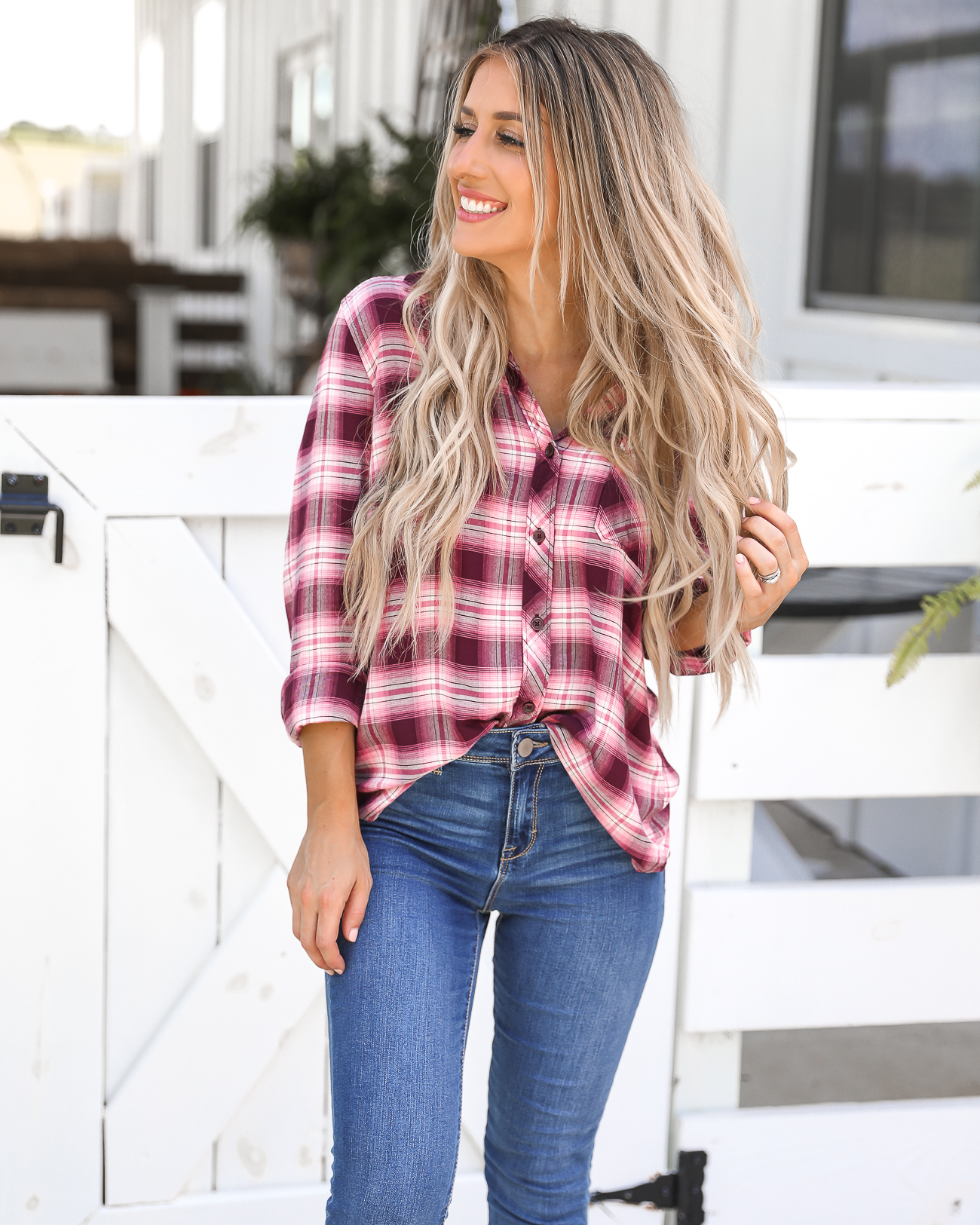 Fall Style Plaid Shirt Peep Toe Booties 