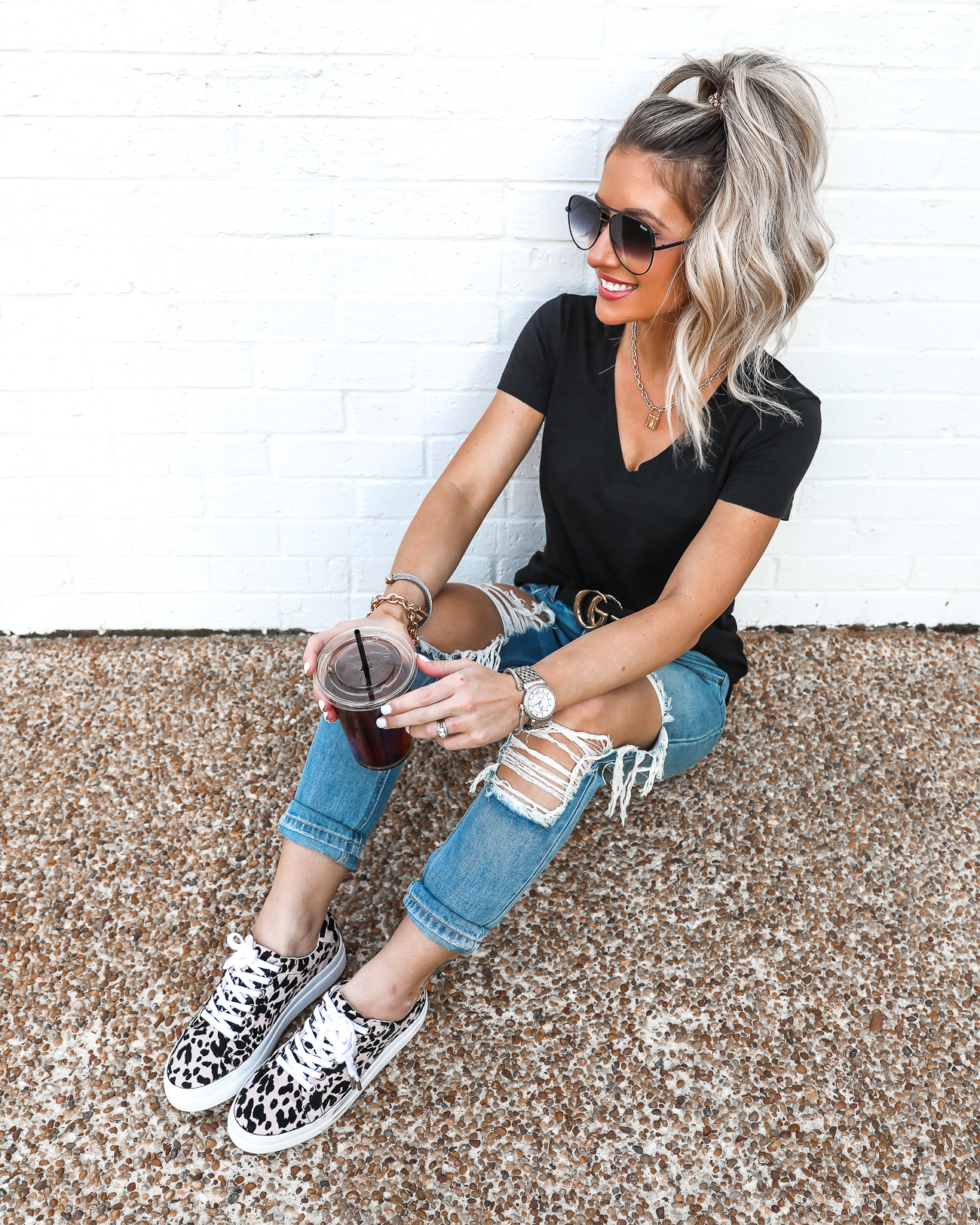 Leopard cheap sneakers outfit