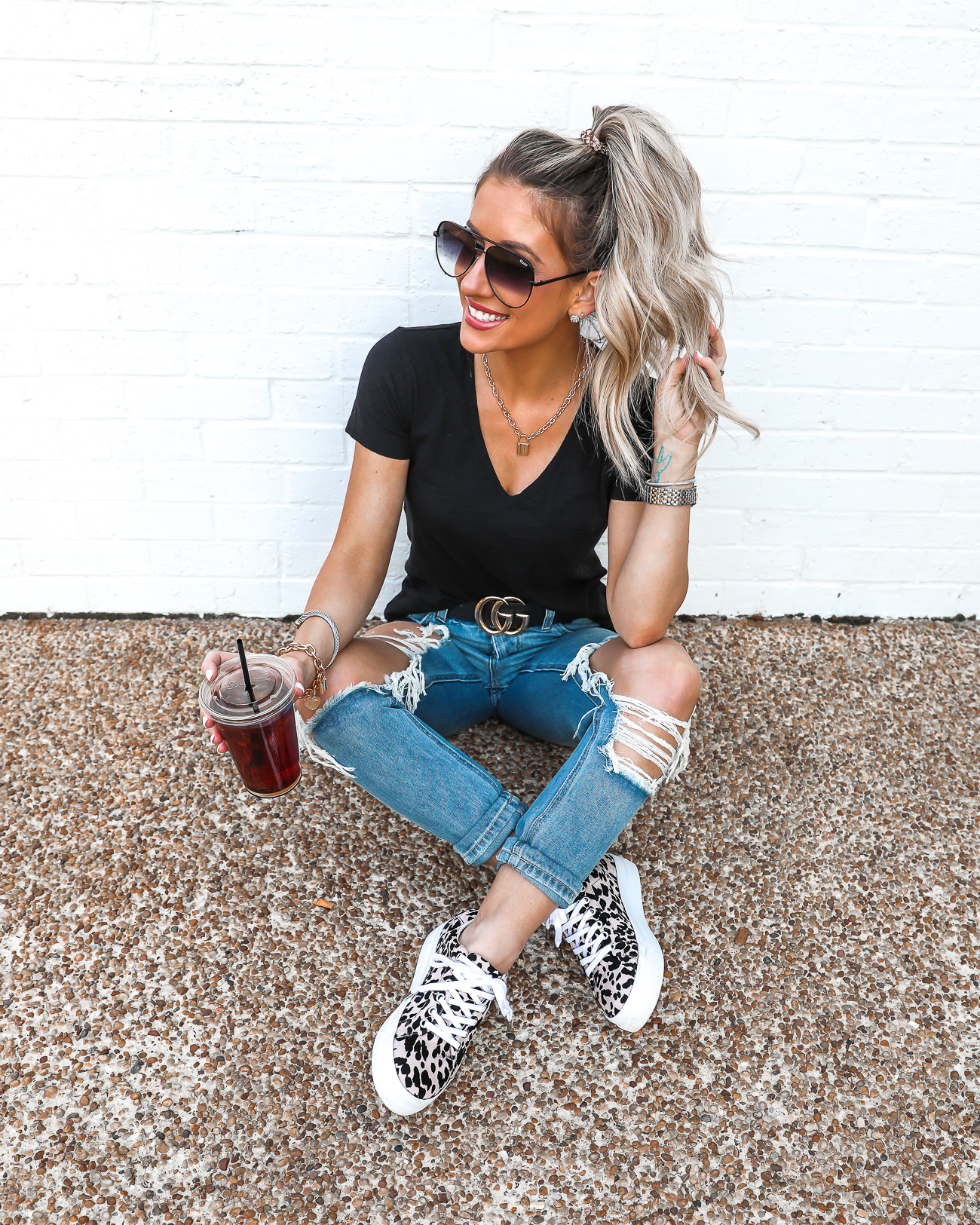 Leopard shop sneakers outfit